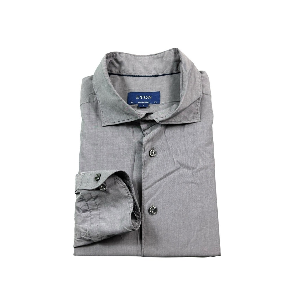 ETON‎ Gray Lightweight Contemporary Men's L/S Button Front Size XL